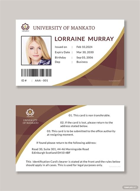 FREE College ID Card Templates & Examples .